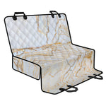White Brown Grunge Marble Print Pet Car Back Seat Cover