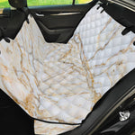 White Brown Grunge Marble Print Pet Car Back Seat Cover