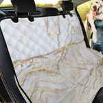 White Brown Grunge Marble Print Pet Car Back Seat Cover