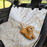 White Brown Grunge Marble Print Pet Car Back Seat Cover