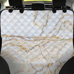 White Brown Grunge Marble Print Pet Car Back Seat Cover
