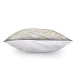 White Brown Grunge Marble Print Pillow Cover