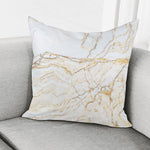 White Brown Grunge Marble Print Pillow Cover