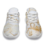 White Brown Grunge Marble Print Sport Shoes GearFrost