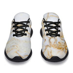 White Brown Grunge Marble Print Sport Shoes GearFrost