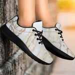 White Brown Grunge Marble Print Sport Shoes GearFrost