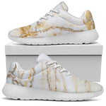 White Brown Grunge Marble Print Sport Shoes GearFrost