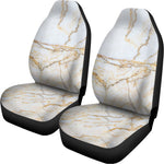 White Brown Grunge Marble Print Universal Fit Car Seat Covers