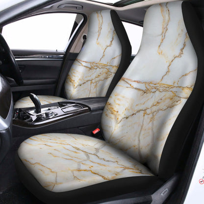 White Brown Grunge Marble Print Universal Fit Car Seat Covers