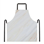 White Brown Smooth Marble Print Apron