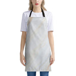 White Brown Smooth Marble Print Apron