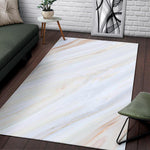 White Brown Smooth Marble Print Area Rug GearFrost