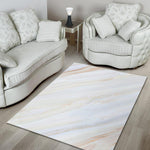 White Brown Smooth Marble Print Area Rug GearFrost
