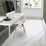 White Brown Smooth Marble Print Area Rug GearFrost