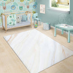 White Brown Smooth Marble Print Area Rug GearFrost