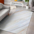 White Brown Smooth Marble Print Floor Mat