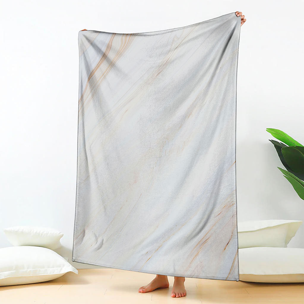 White Brown Smooth Marble Print Blanket