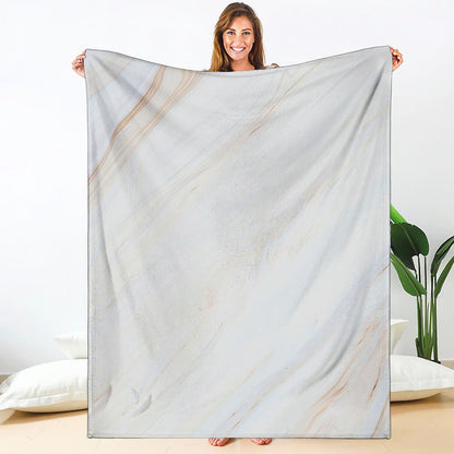 White Brown Smooth Marble Print Blanket