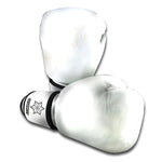 White Brown Smooth Marble Print Boxing Gloves
