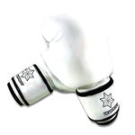White Brown Smooth Marble Print Boxing Gloves