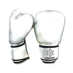 White Brown Smooth Marble Print Boxing Gloves
