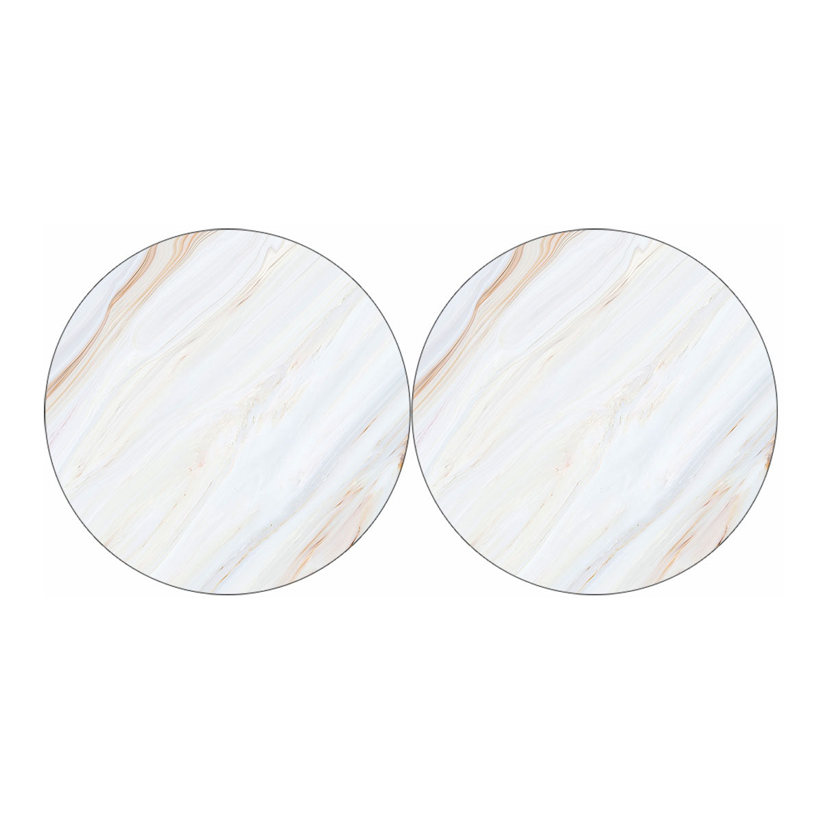 White Brown Smooth Marble Print Car Coasters