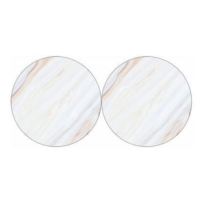 White Brown Smooth Marble Print Car Coasters