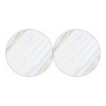 White Brown Smooth Marble Print Car Coasters