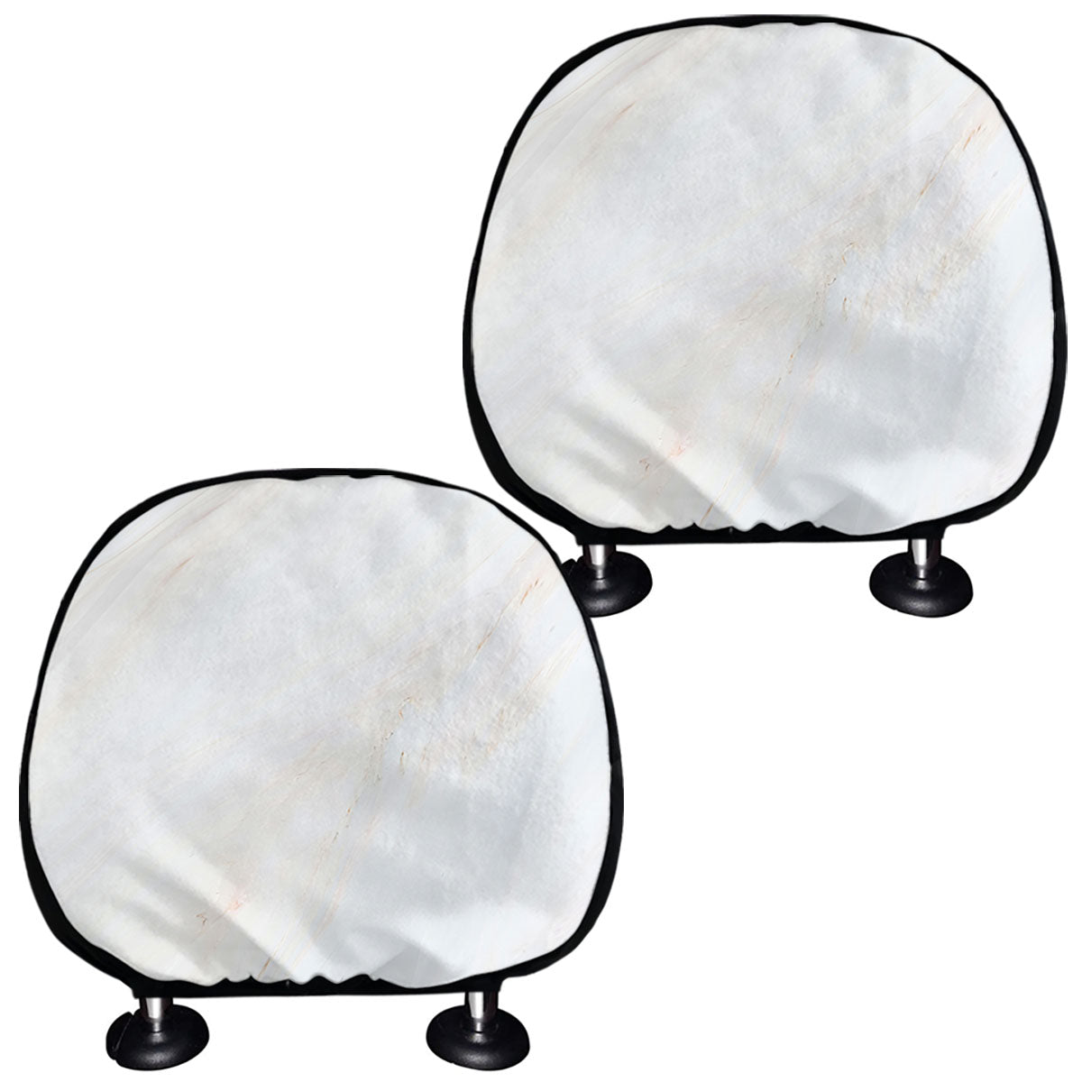 White Brown Smooth Marble Print Car Headrest Covers