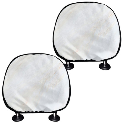 White Brown Smooth Marble Print Car Headrest Covers
