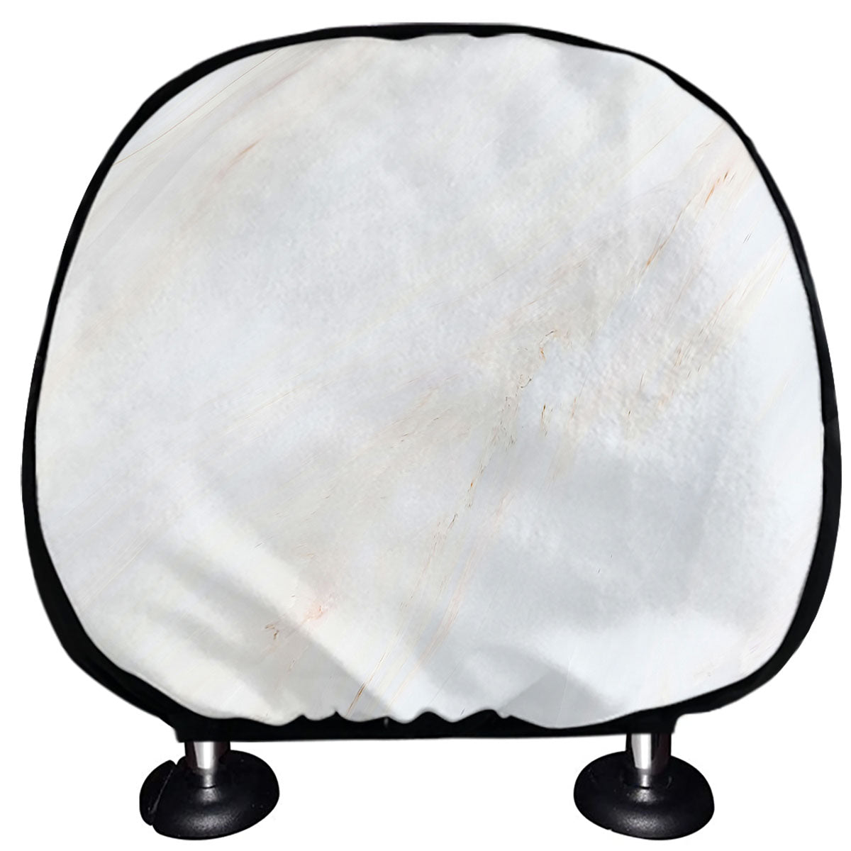 White Brown Smooth Marble Print Car Headrest Covers