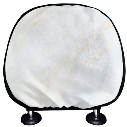White Brown Smooth Marble Print Car Headrest Covers