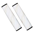 White Brown Smooth Marble Print Car Seat Belt Covers