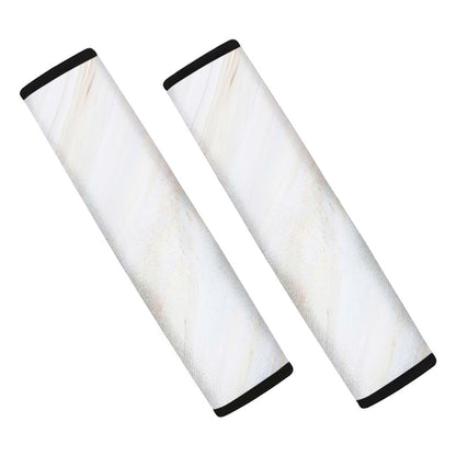 White Brown Smooth Marble Print Car Seat Belt Covers