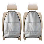 White Brown Smooth Marble Print Car Seat Organizers