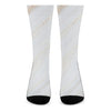 White Brown Smooth Marble Print Crew Socks