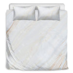 White Brown Smooth Marble Print Duvet Cover Bedding Set