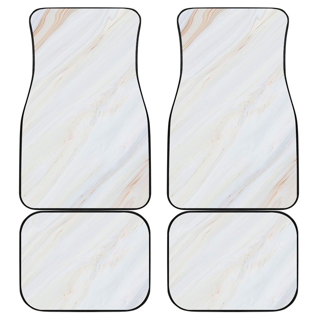 White Brown Smooth Marble Print Front and Back Car Floor Mats