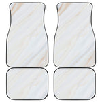 White Brown Smooth Marble Print Front and Back Car Floor Mats