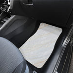 White Brown Smooth Marble Print Front and Back Car Floor Mats