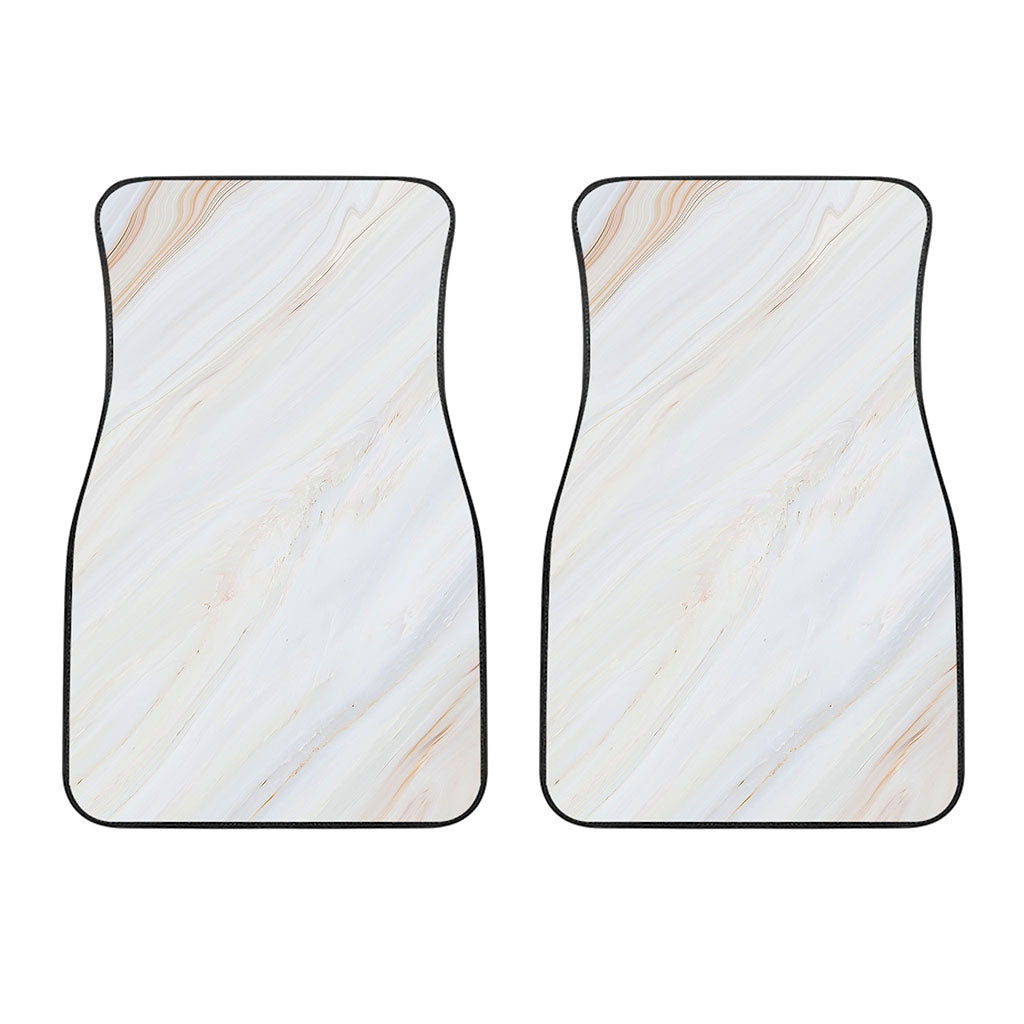 White Brown Smooth Marble Print Front Car Floor Mats