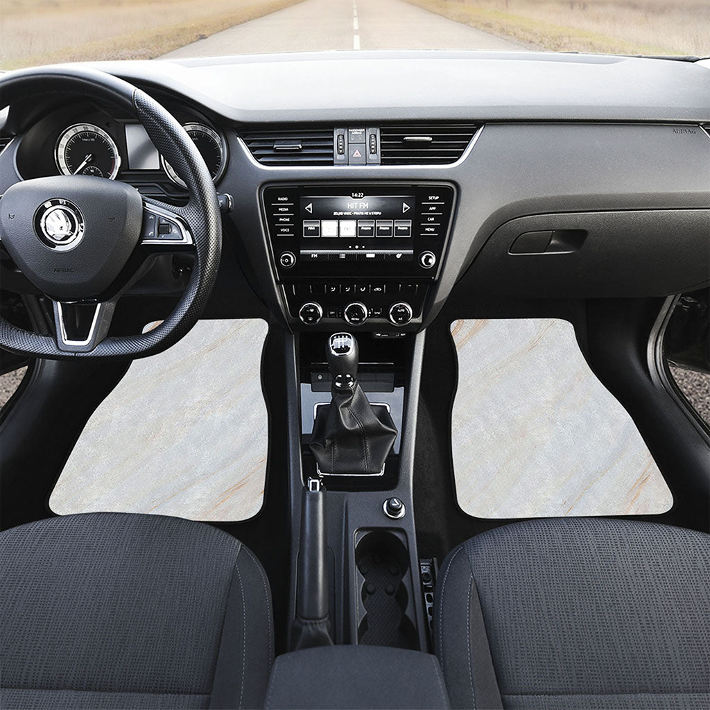 White Brown Smooth Marble Print Front Car Floor Mats