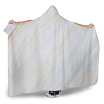 White Brown Smooth Marble Print Hooded Blanket