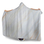 White Brown Smooth Marble Print Hooded Blanket