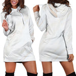 White Brown Smooth Marble Print Hoodie Dress GearFrost