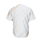White Brown Smooth Marble Print Men's Baseball Jersey