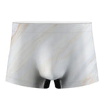 White Brown Smooth Marble Print Men's Boxer Briefs