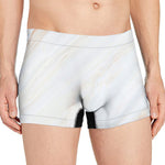 White Brown Smooth Marble Print Men's Boxer Briefs