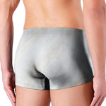 White Brown Smooth Marble Print Men's Boxer Briefs