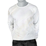 White Brown Smooth Marble Print Men's Crewneck Sweatshirt GearFrost